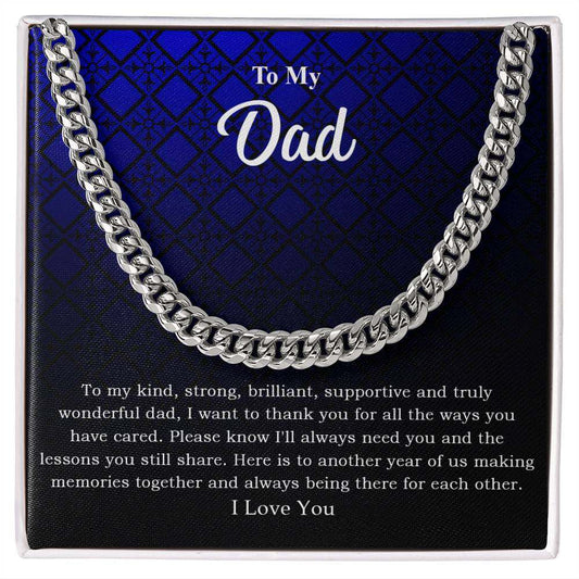 Polished Cuban Link Chain necklace in stainless steel and 14K gold with adjustable length and parrot clasp