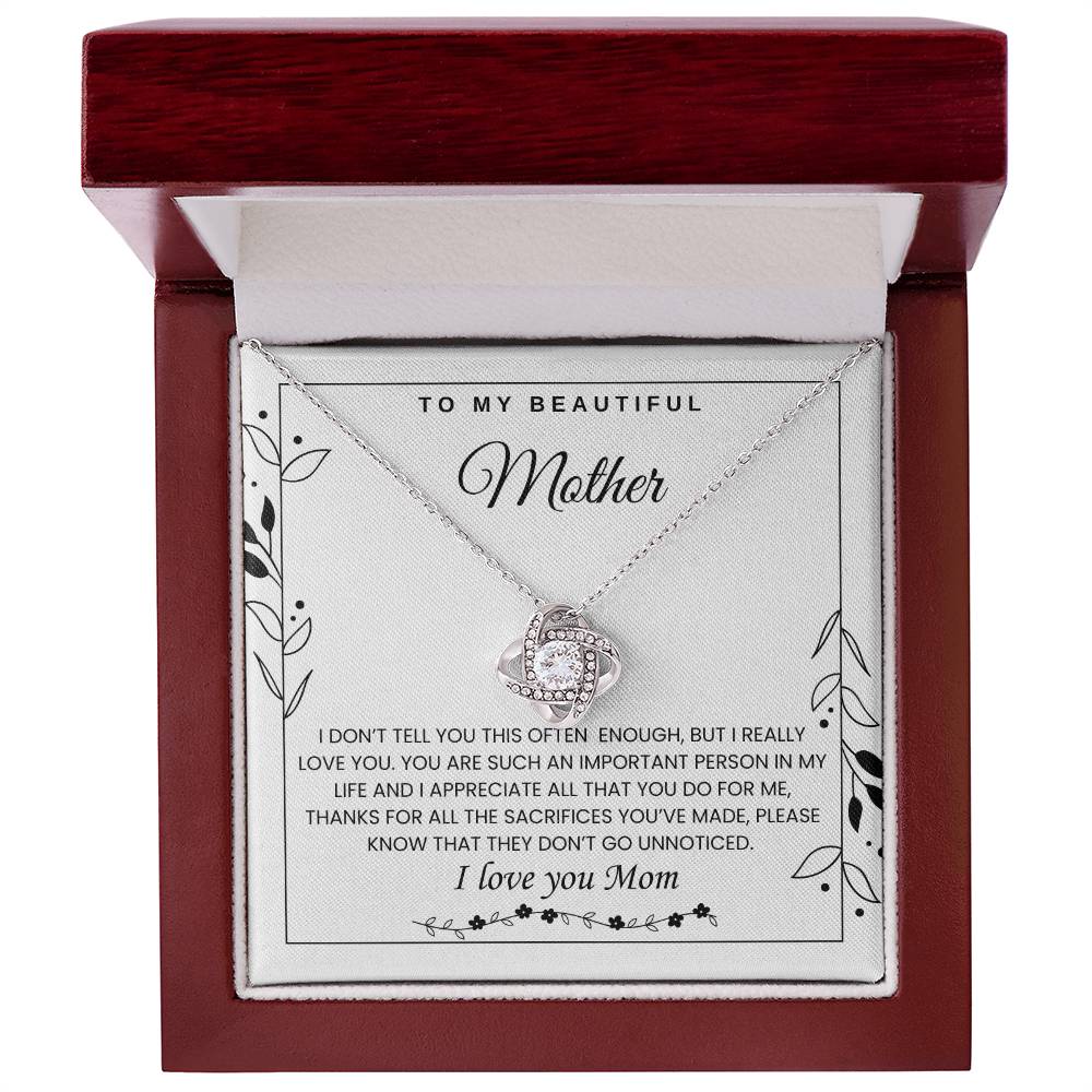 Beautiful Mother Love Knot Necklace