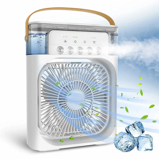 NEW Portable Humidifier Fan Air Conditioners USB Electric Fan LED Night Light Water Mist Fun 3 in 1 Air Cooler Humidifie Forhome