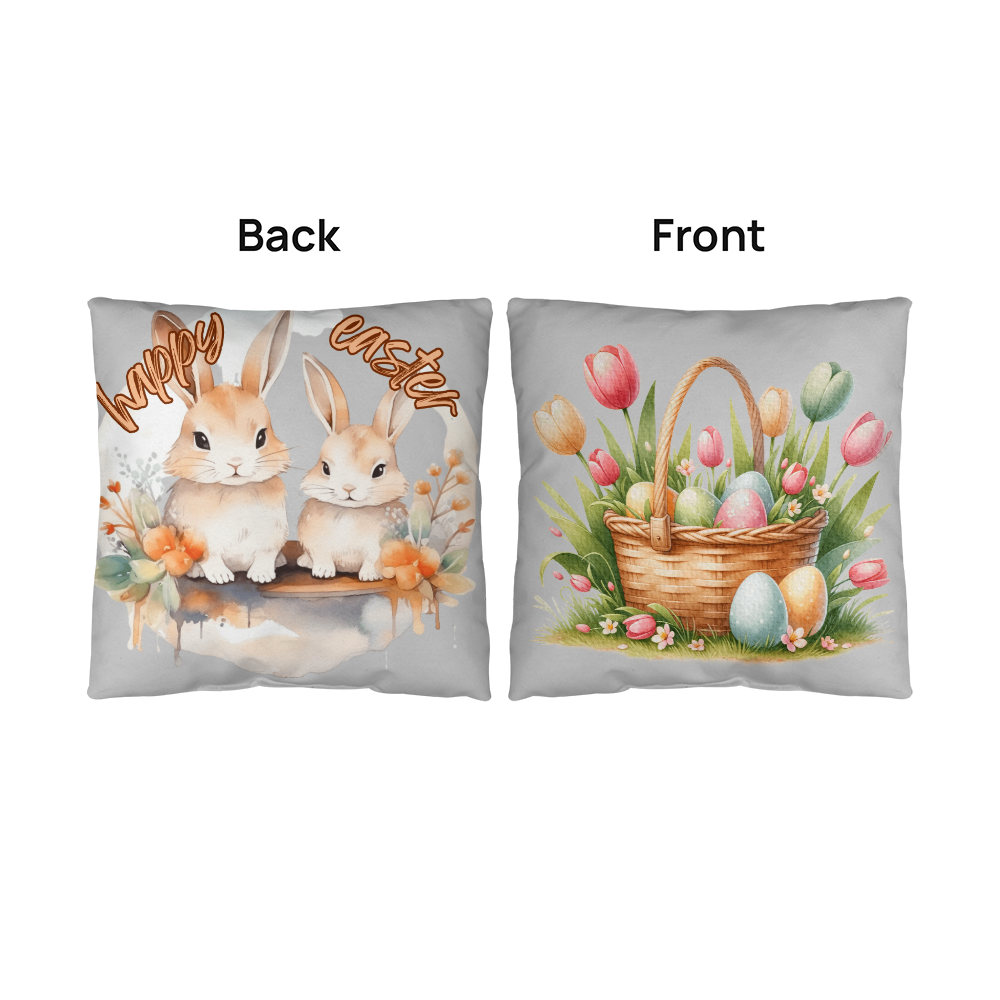 Indoor and Outdoor Pillowcase Happy easter Bunny