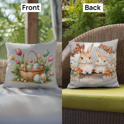 Indoor and Outdoor Pillowcase Happy easter Bunny